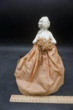 Vintage Porcelain Lady In Dress Lamp