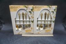 H.F. 24Kt Gold Plated On Fine Stainless Steel Silverware Sets