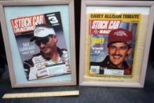 2 - Framed Magazines Of Dale Earnhardt & Davey Allison