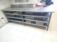 Stainless steel top table with 3 undershelves 8' x 30"