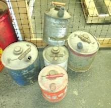 VINTAGE GAS AND/OR OIL CANS - PICK UP ONLY