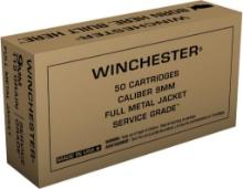 Winchester Ammo SG9W Service Grade 9mm Luger 115 gr Full Metal Jacket FMJ 50 Bx