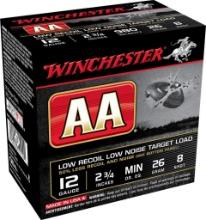 Winchester Ammo AA12FL8 AA Low Recoil 12 Gauge 2.75 26 Gram 980 fps 8 Shot 25 Bx