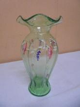 Beautiful Hand Painted Art Glass Vase