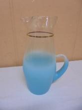 Vintage MCM Blendo Turquoise Frosted Pitcher