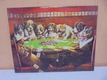 Dogs Playing Poker Metal Sign