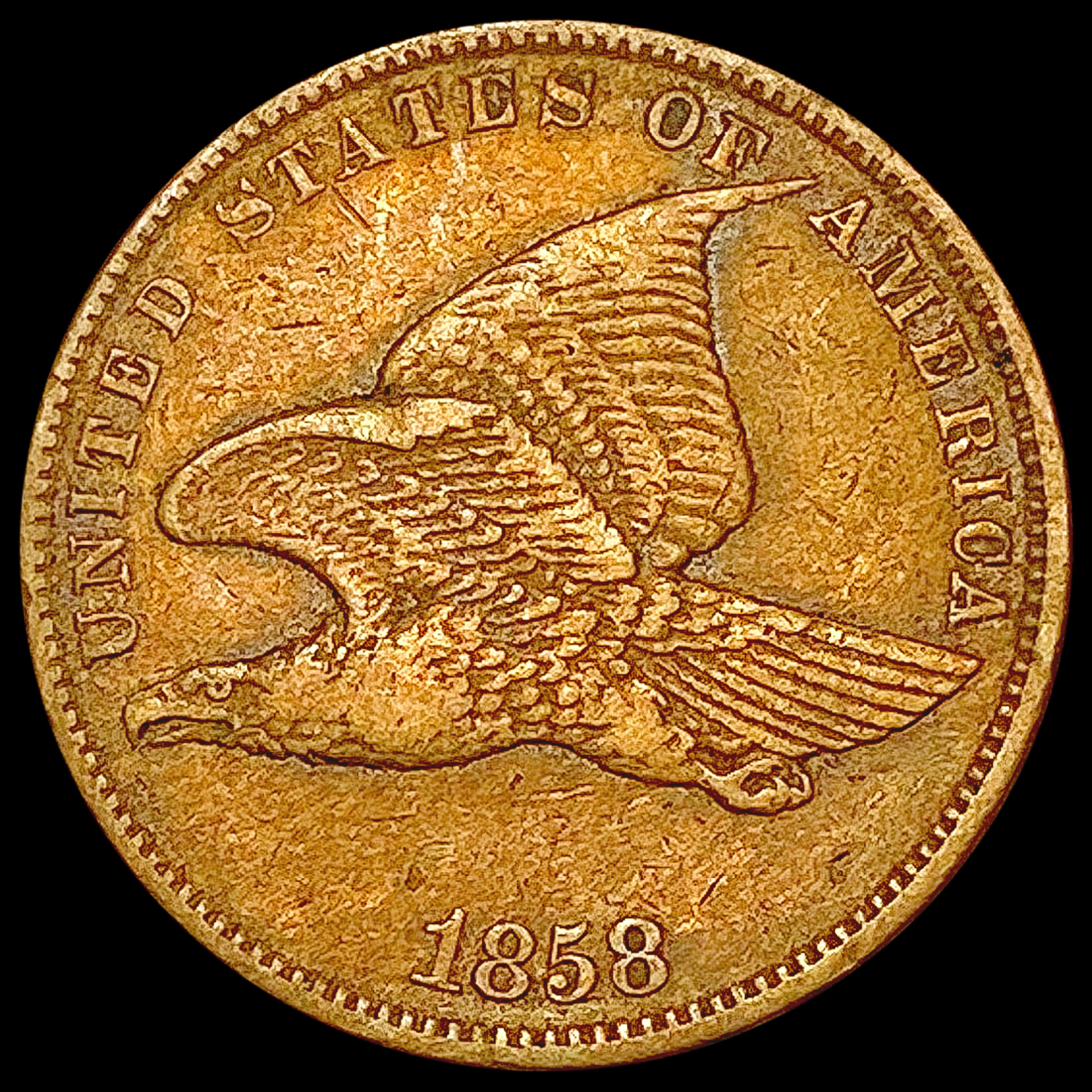1858 Sm Ltrs Flying Eagle Cent NEARLY UNCIRCULATED