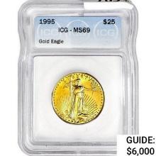 1995 US 1/2oz Gold $25 Eagle ICG MS69
