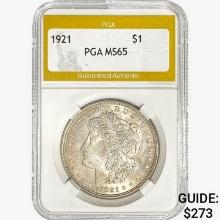 1921 Morgan Silver Dollar PGA MS65