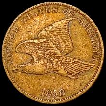 1858 Sm Ltrs Flying Eagle Cent NEARLY UNCIRCULATED
