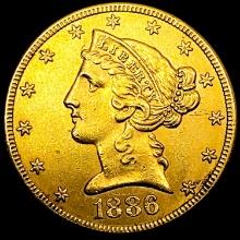 1886-S $5 Gold Half Eagle UNCIRCULATED