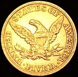1846 Sm Date $5 Gold Half Eagle CHOICE AU