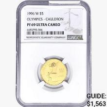 1996-W .2419oz. Gold $5 Olympics Cauldron NGC PF69