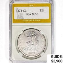 1875-CC Silver Trade Dollar PGA AU58
