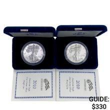2010 US 1oz Silver Eagles [2 Coins]