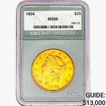 1904 $20 Gold Double Eagle NTC MS66