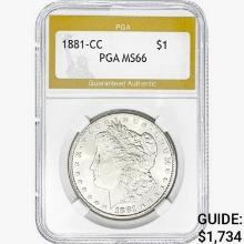 1881-CC Morgan Silver Dollar PGA MS66
