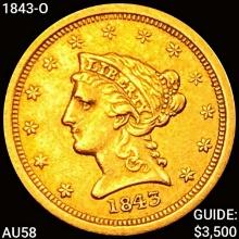 1843-O $2.50 Gold Quarter Eagle CHOICE AU