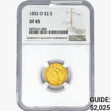 1852-O $2.50 Gold Quarter Eagle NGC XF45