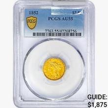 1852 $2.50 Gold Quarter Eagle PCGS AU55