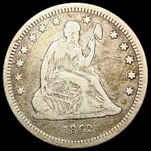 1862 Seated Liberty Quarter NICELY CIRCULATED