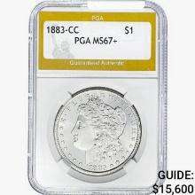 1883-CC Morgan Silver Dollar PGA MS67+