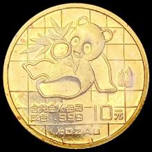 1989 China Gold Panda 1/10oz Gold .999 GEM BU