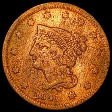 1841 Braided Hair Cent LIGHTLY CIRCULATED