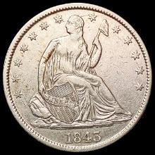 1843 Seated Liberty Half Dollar CLOSELY UNCIRCULAT