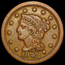 1848 Braided Hair Cent NEARLY UNCIRCULATED
