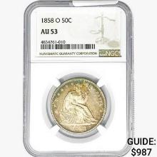 1858-O Seated Liberty Half Dollar NGC AU53