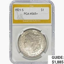 1921-S Morgan Silver Dollar PGA MS65+