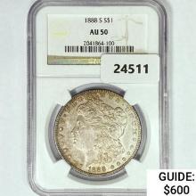 1888-S Morgan Silver Dollar NGC AU50