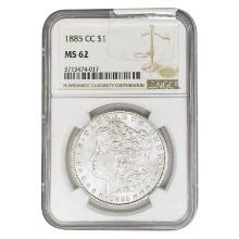 1885-CC Morgan Silver Dollar NGC MS62