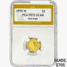 1999-W $5 1/10oz Gold Eagle PGA PR70 DCAM