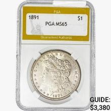 1891 Morgan Silver Dollar PGA MS65