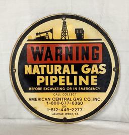 American Petroleum Porcelain Pipeline Warning Sign