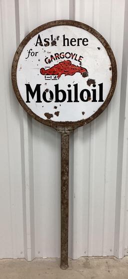 24" Mobil Gargoyle Porcelain Sign