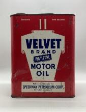 Velvet Brand Motor Oil Two Gallon Oil Can Detroit, MI