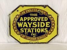 1926 Wayside Service Station Double Sided Porcelain Sign