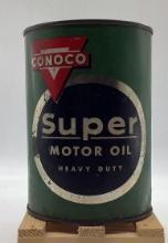 Conoco Super Motor Oil Quart Can Ponca City, OK