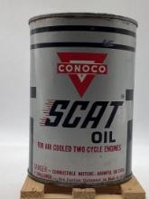 Conoco SCAT Motor Oil Quart Can Ponca City, OK