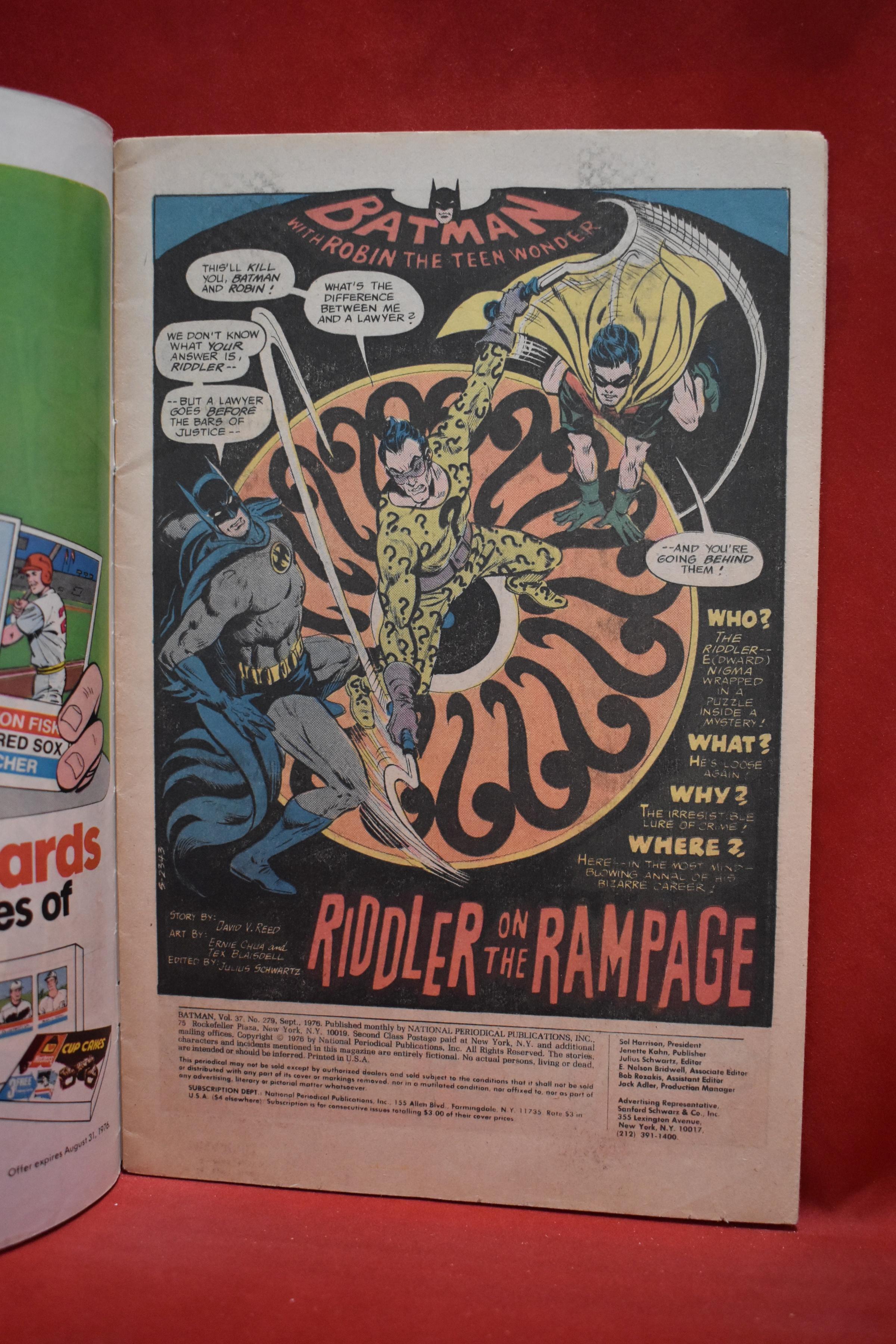 BATMAN #279 | RIDDLER ON THE RAMPAGE! | ERNIE CHAN - 1976