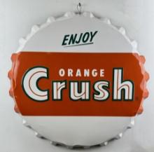Large 39" Enjoy Orange Crush Bottle Cap Sign