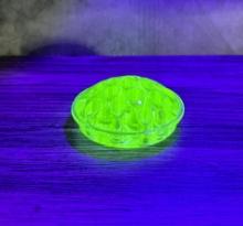 Depression Glass Vaseline Uranium Flower Frog