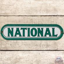 National Oil Co. SS Porcelain Gas Pump Plate Sign "Green"