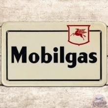 Mobilgas Emb. SS Tin Gas Pump Plate Sign w/ Pegasus