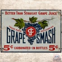 Grape Smash "Better than Straight Grape Juice" 5 Cents SS Tin Sign