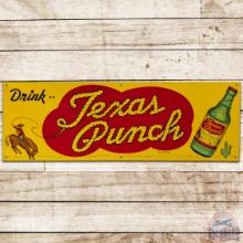 Scarce Drink Texas Punch Embossed SS Tin Sign w/ Bottle Reading PA