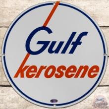 Gulf Kerosene SS Porcelain Gas Pump Plate Sign